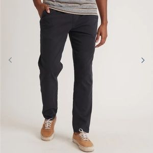 NWT MARINE LAYER Men's Saturday Pant Slim Fit in Washed Black, Size Medium